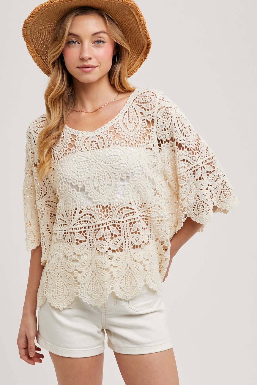 Bluivy - Wholesale Knit Top - Women's - CROCHET LACE TOP19