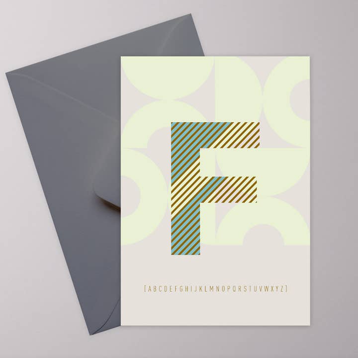 F Initial - postcard for wholesale by LAZY DAY paper