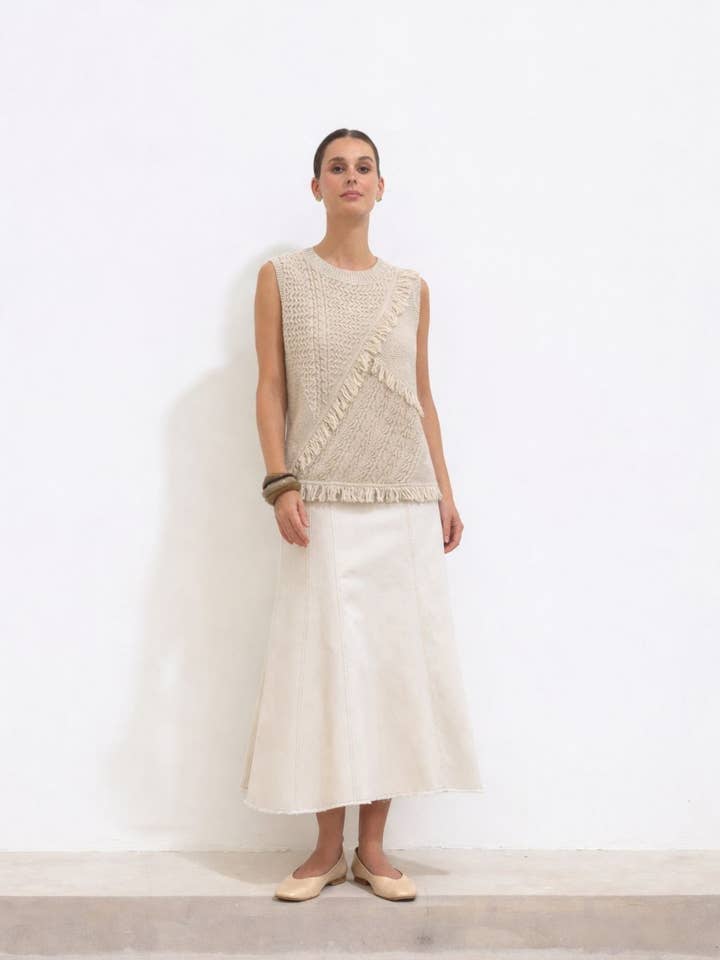 GILET ELENA BEIGE pour la vente par Maria la Paz