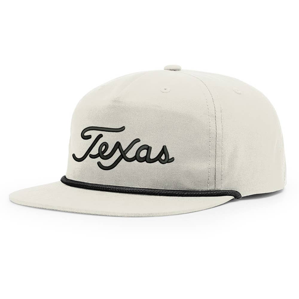 TWT Brand - Wholesale Flat Brim Cap - Unisex - Texas Script Grandpa Rope 3D Embroidered Hat4