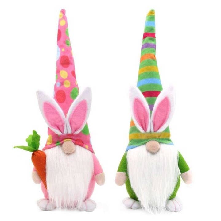 14" Easter Gnomes, 2 asst. for wholesale by Santa’s Workshop Inc.