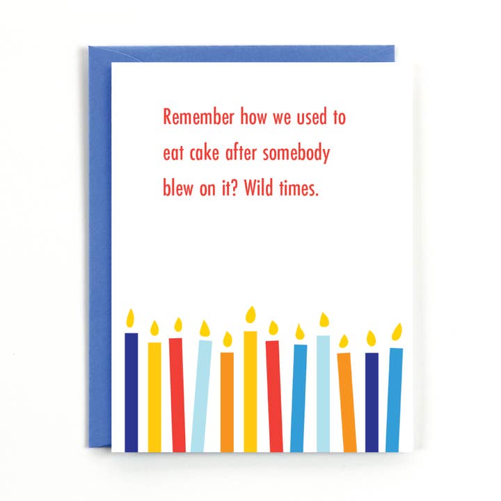 Blowing on Cake Card for wholesale by Public School Paper Co.