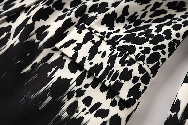 Noir BL043L Blazer à imprimé léopard Blazer à imprimé dégradé décontracté en vente sur Faire11