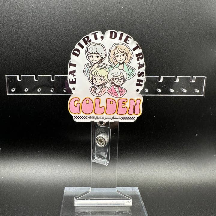 Bobine d'insignes dorée inspirée des filles — Fun and Sassy pour la vente par Hello Darling Designs