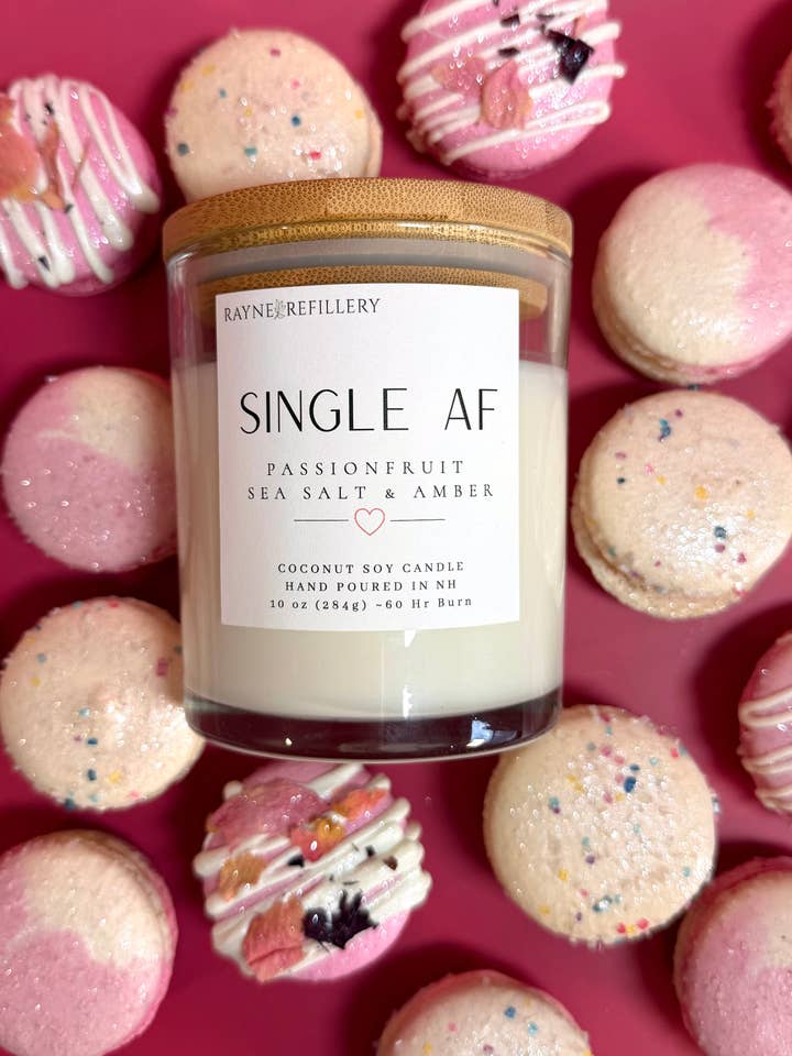 Single AF - Coconut Soy Wax Candle - Valentine's Collection for wholesale by Rayne Refillery