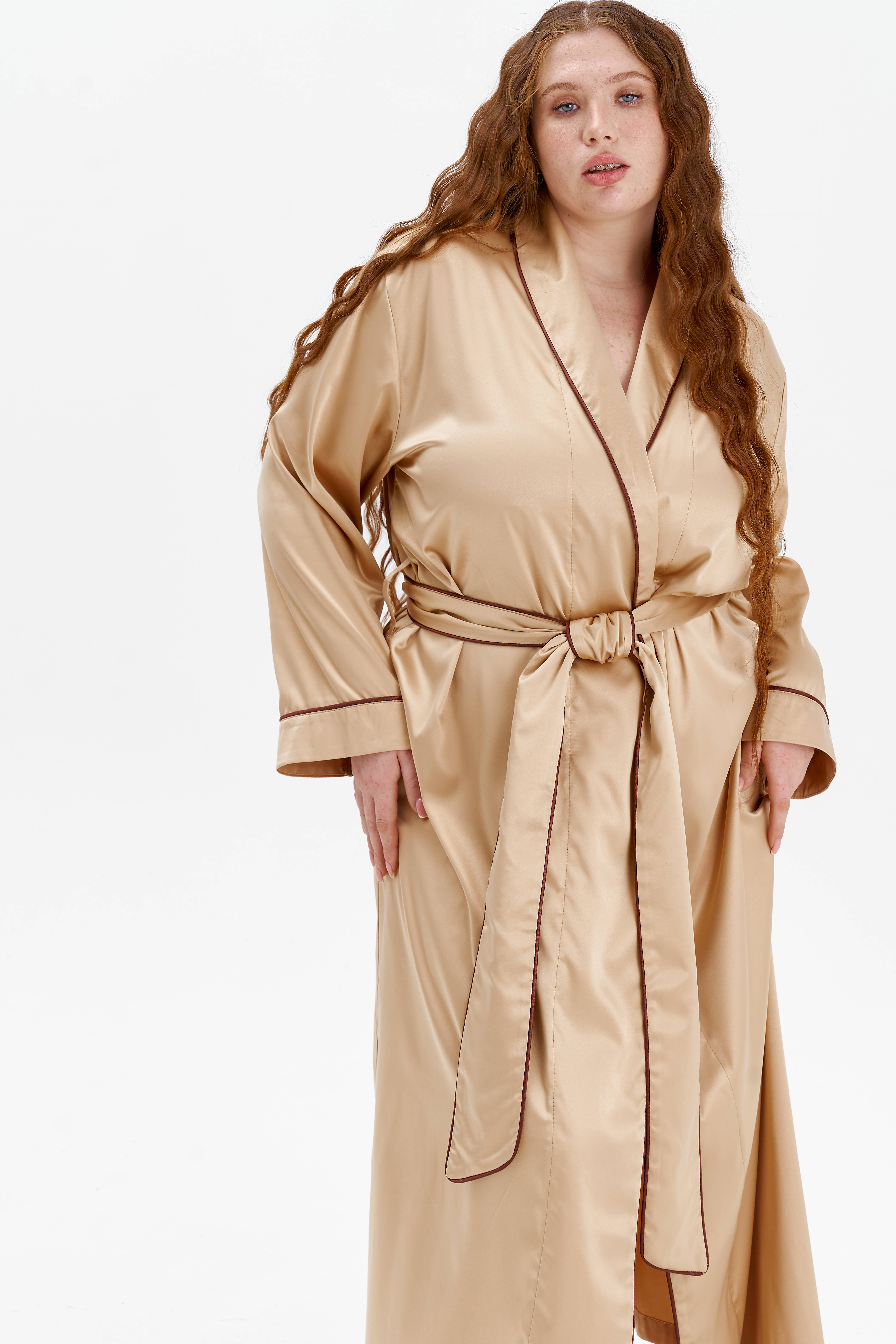 IDENTITY LINGERIE – Großhandel Bademantel – Damen – Lange Nachtwäsche aus Satin aus Seide für Damen Bademantel Kimono3