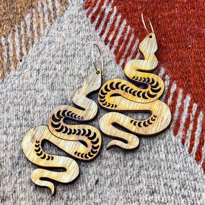 lovelevel - Wholesale Dangle Earrings - Natural Wood Earrings | SNAKES