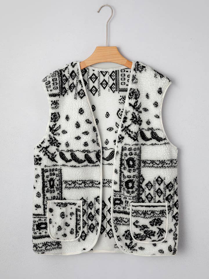 Beige Elizabeth Western Fashion Vest Jacket for wholesale on Faire