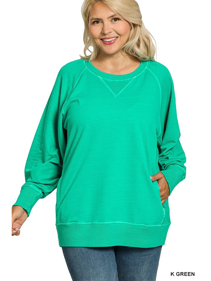 Vanilla Monkey - Wholesale Sweatshirt - Women's - Plus Pigment Dyed French Terry Pullover4