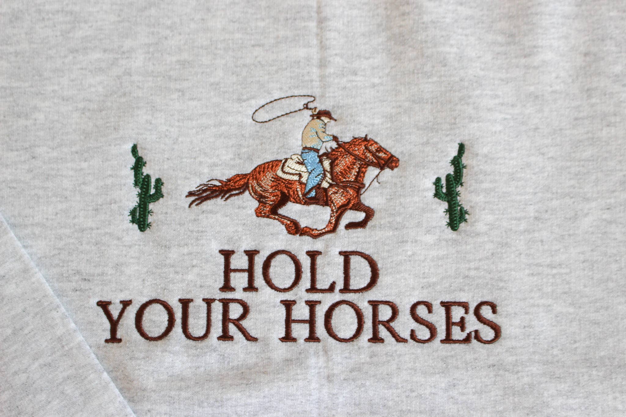 SewGenesis - Wholesale Sweatshirt - Women's - Hold Your Horses Embroidered Crewneck1