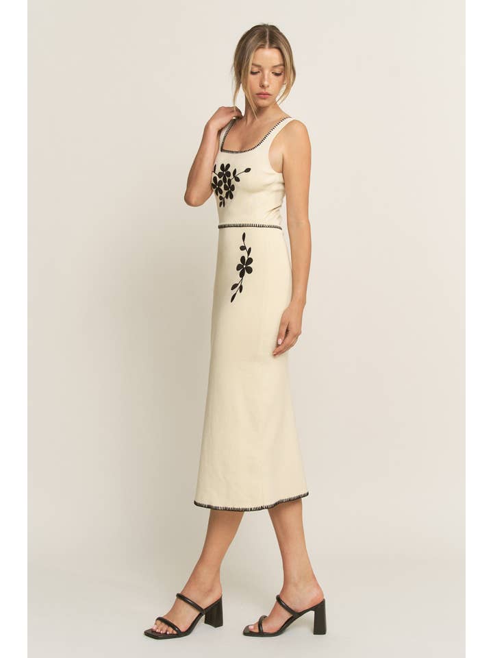 Hersy - Wholesale Dress - Women's - HQD0105 - BOTANIQUE EMBROIDERED MIDI DRESS24