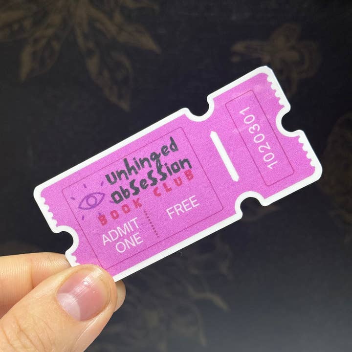 Brinnvill Books - Wholesale Sticker - Unhinged ticket sticker0