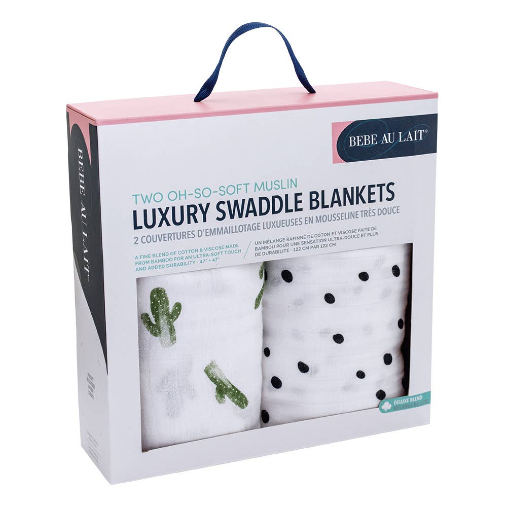 Bebe au Lait - Wholesale Swaddle Set - Baby - Saguaro + Dottie Oh-So-Soft Muslin Swaddle Blanket Set7