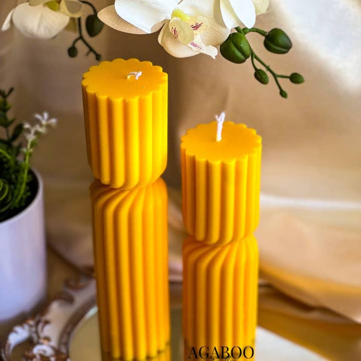 Agaboo Candle - Wholesale Pillar candle - Huge Twisted Ribbed Pillar Candle9