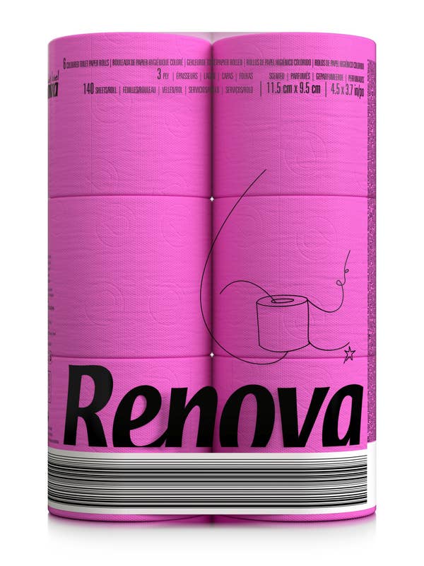 Toilet Paper Renova Fucsia 
6 Rolls for wholesale by Renova