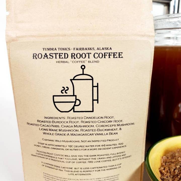 Tundra Tonics – Café moído por atacado – Substituto “Café” de Cogumelo de Raiz Torrado à Base de Ervas4