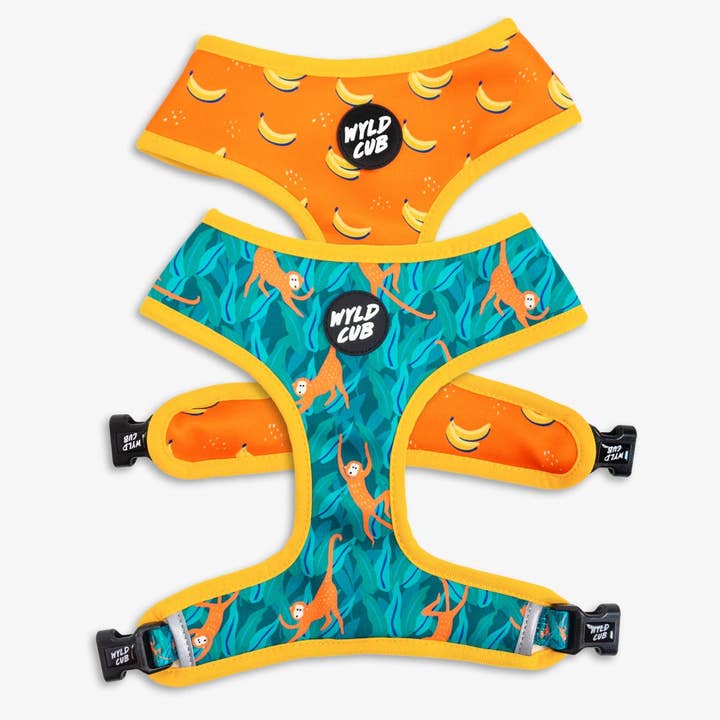 Låt oss gå banananer! : Vändbar hundsele för wholesale av WYLD CUB