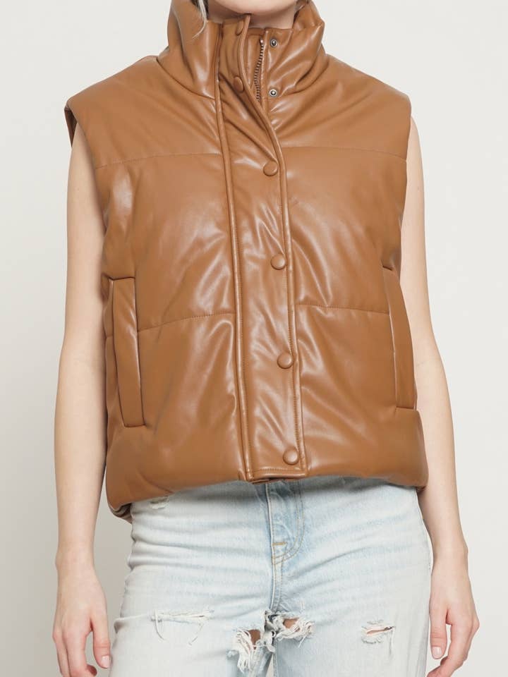 PU PADDED VEST for wholesale by Sans Souci