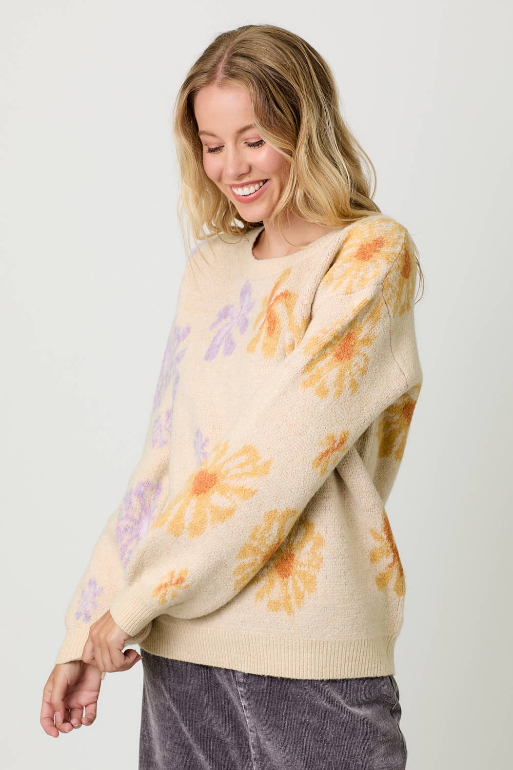 Mystree - Wholesale Knit Sweater - Women's - 60727 Floral Pullover Sweater7