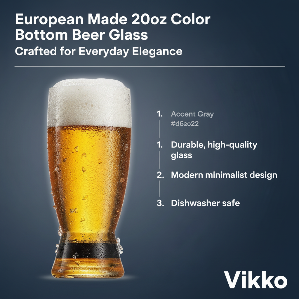 Kadra Kitchenware – wholesale Ölglas/-mugg – Europeiskt tillverkat 20oz färgbottenölglas3