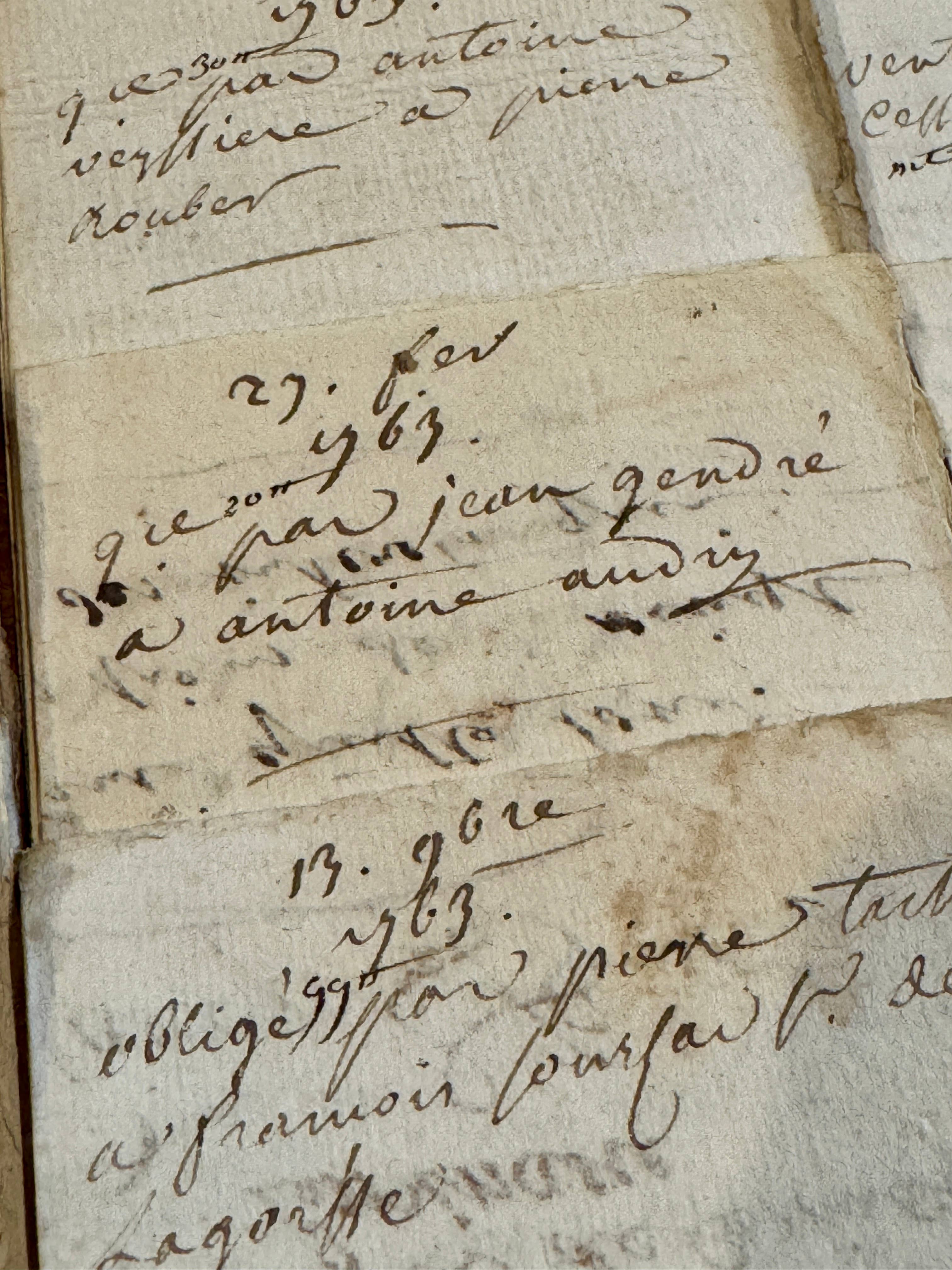 Monahan Papers – Engroshandel Bordpynt – Antikke franske dokumenter fra 1763 - 262 år gamle2