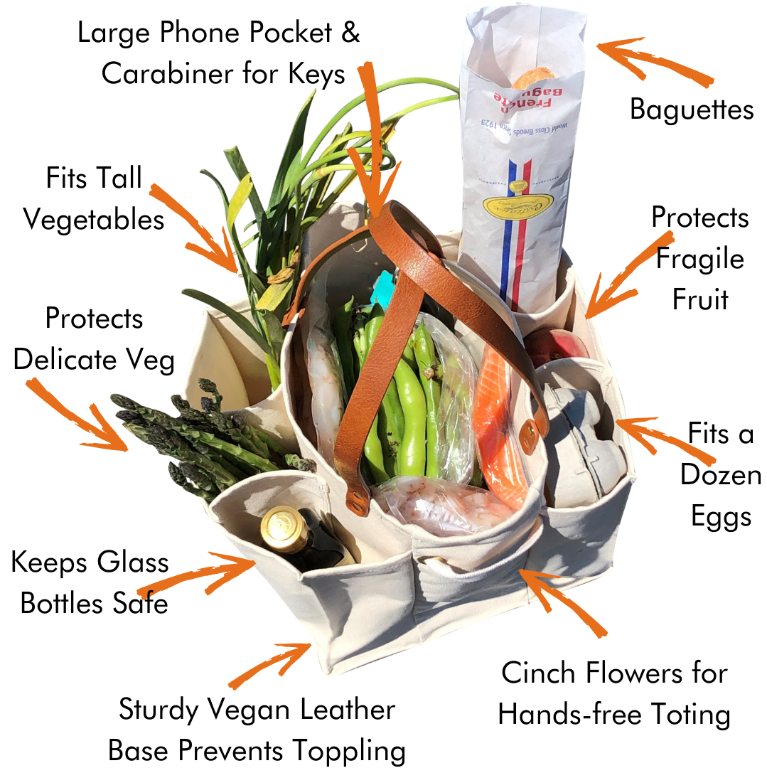 CapaBunga® - Wholesale Grocery/Shopping Bag - Heavy Canvas Tote Bag | Reusable Multi-Pocket Market Tote 15