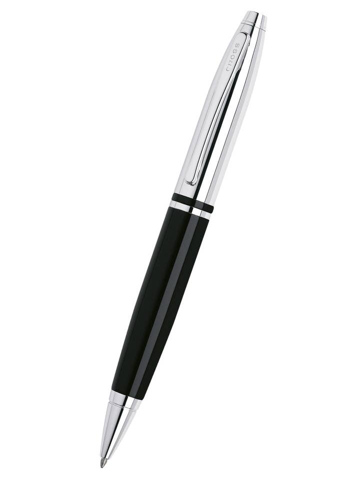 Calais™ Chrome & Black Lacquer Ballpoint Pen for wholesale by A. T. Cross