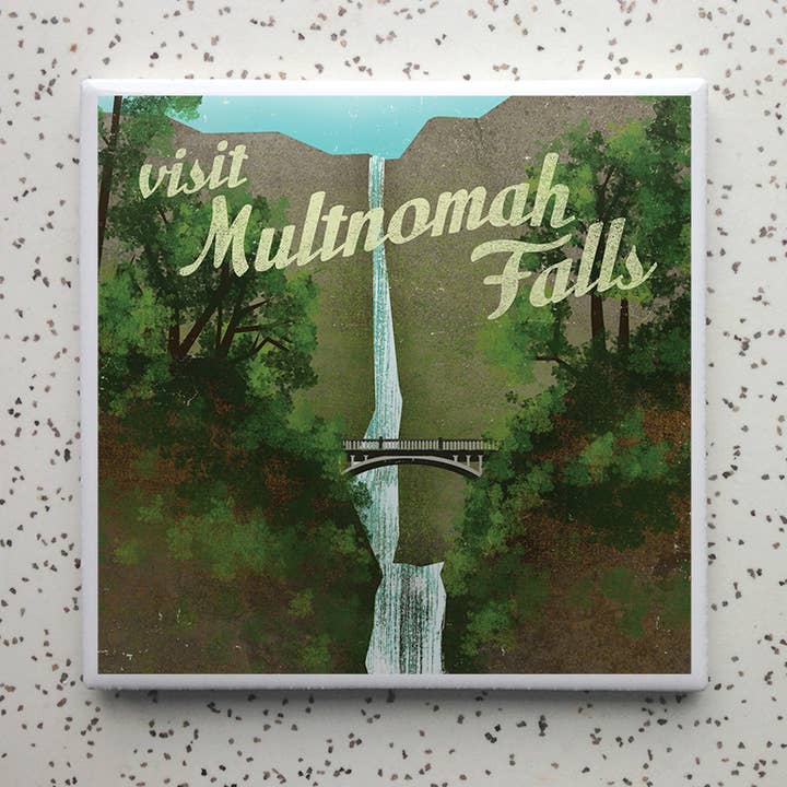 Multnomah Falls Coasters for wholesale by Robot Candy
