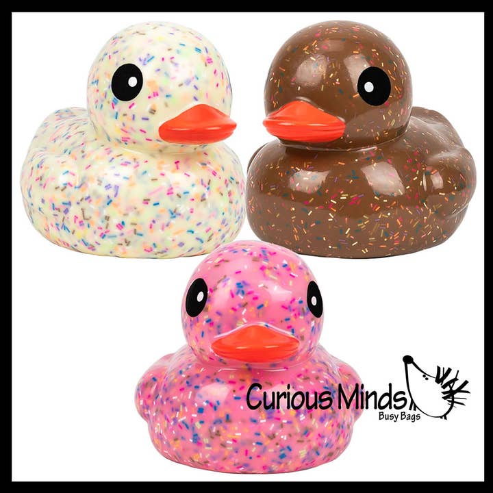Curious Minds Toys – wholesale Bath toy – Baby – 1 Jumbo Ice Cream with Sprinkles Rubber Ducks - Rubber Ducky