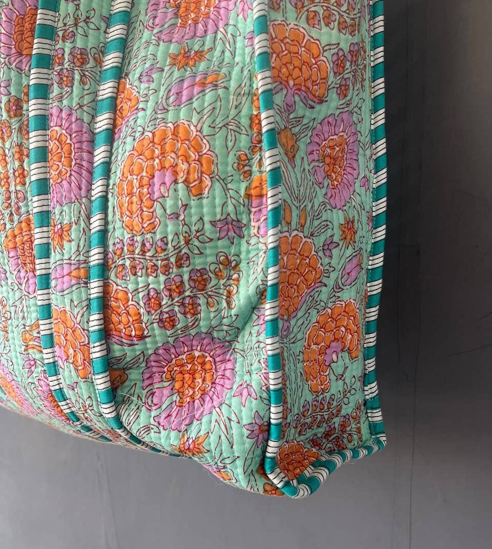 Bhawana Handicrafts - Wholesale Tote Bag - Women's - Pure Cotton Hand Block Print Kantha Tote Shopping Bag1