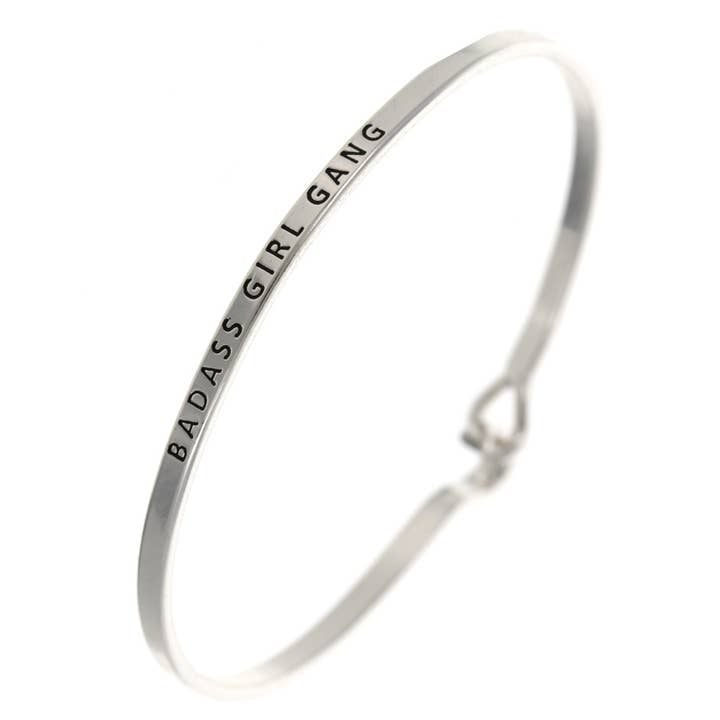 FR4878 BADASS GIRL GANG_3mm Inspired Message Engraved Bangle for wholesale by 0011 PREMIERE