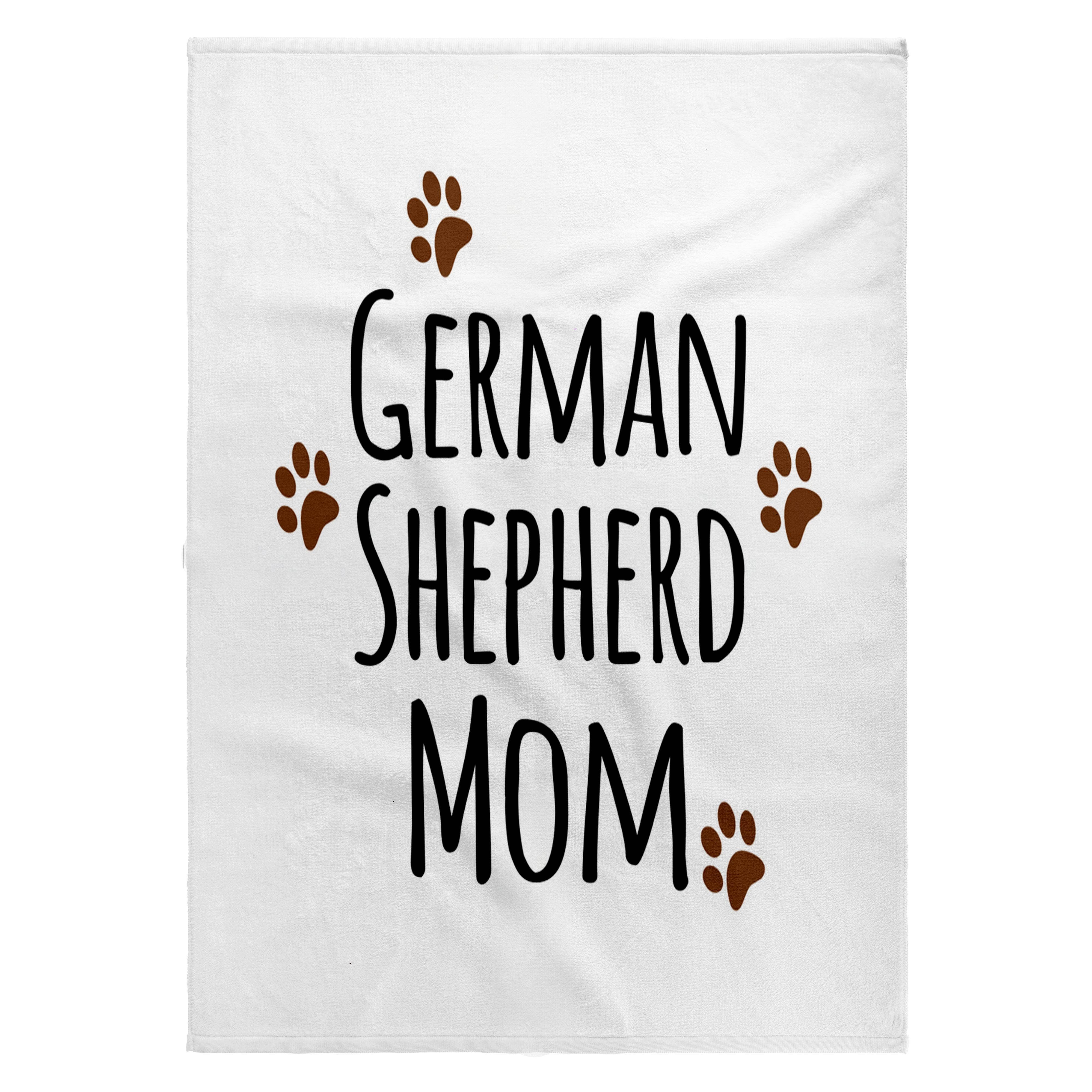 3dRose - Wholesale Bath Towel - 3dRose, German Shepherd Dog Mom - Alsatian - Doggie by breed - brown muddy paw prints - doggy lover mama, Towel0