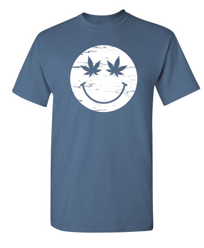 Feelin Good Tees - Wholesale Screen Printed T-Shirt - Unisex - Weed Smile Face9