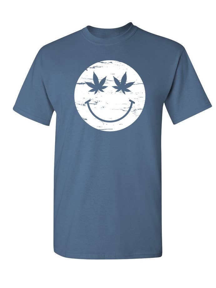 Feelin Good Tees - Wholesale Screen Printed T-Shirt - Unisex - Weed Smile Face9