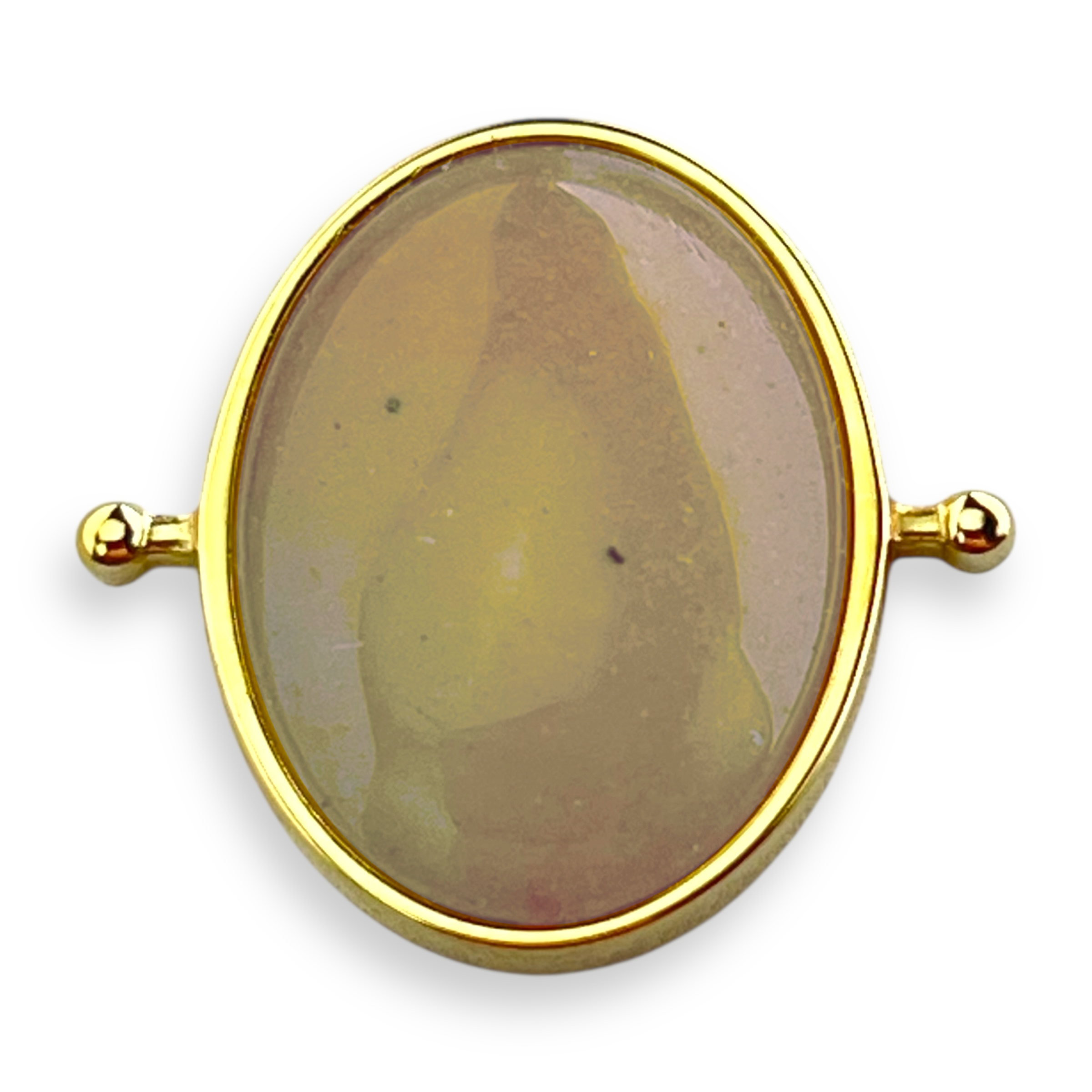 CONQUERing - Wholesale Cocktail/Statement Ring - Yellow Aventurine Oval Crystal Element2