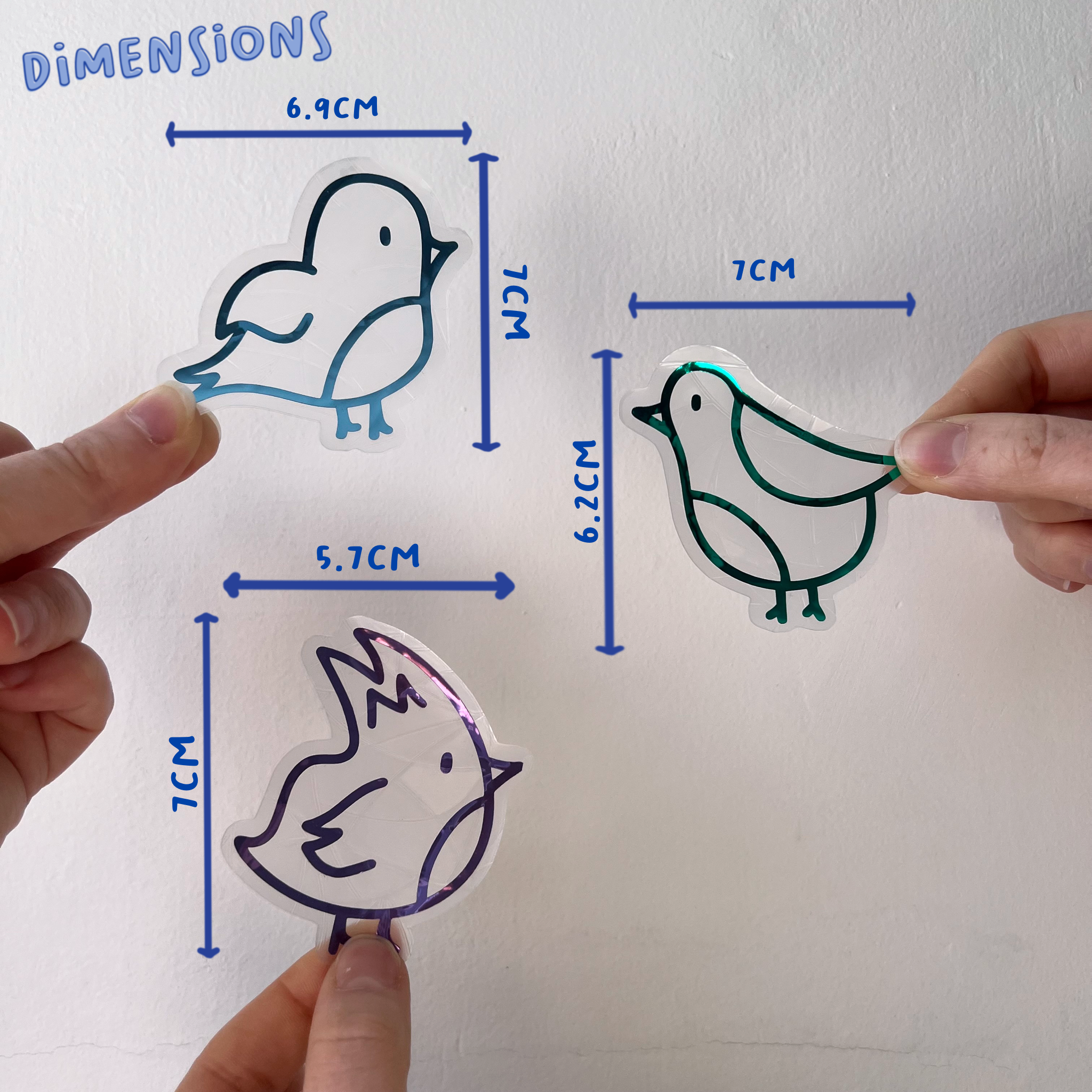 Poppodopolis – wholesale Suncatcher – Mini Birds Suncatcher Set2