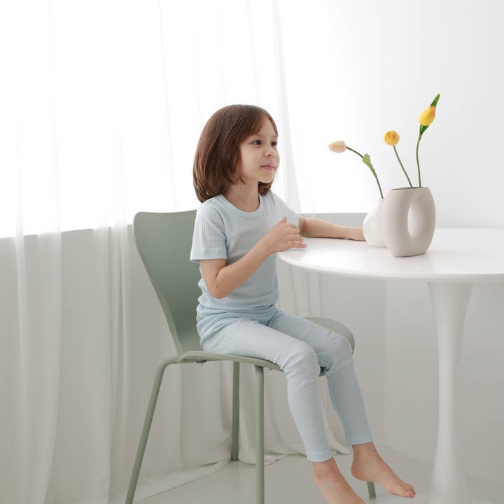 Organic Kids 3 Piezas Costilla Knit 39Pijama Set - Nube Azul para venta al por mayor de WithOrganic