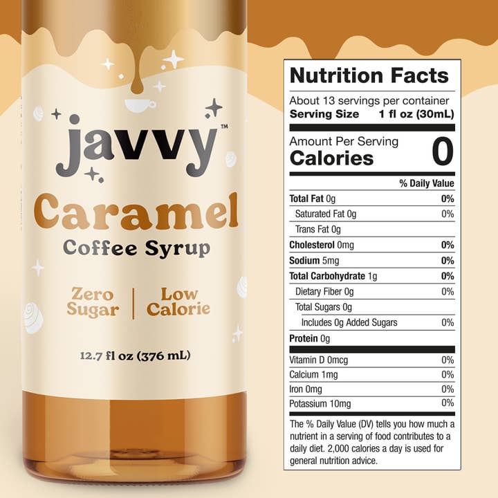 Javy Coffee – wholesale Flavoured syrup – Javvy Caramel Coffee Syrup, Zero Calorie – Zero Sugar