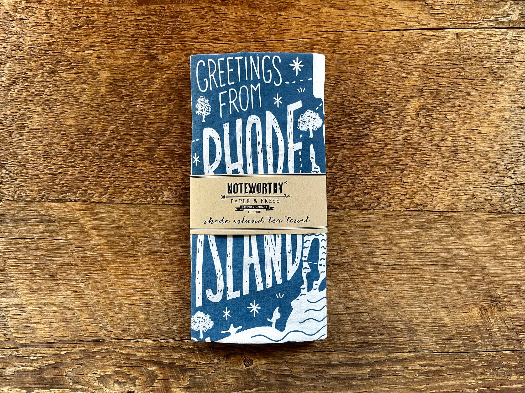 Noteworthy Paper & Press - Wholesale Tea Towel - Rhode Island Tea Towel4