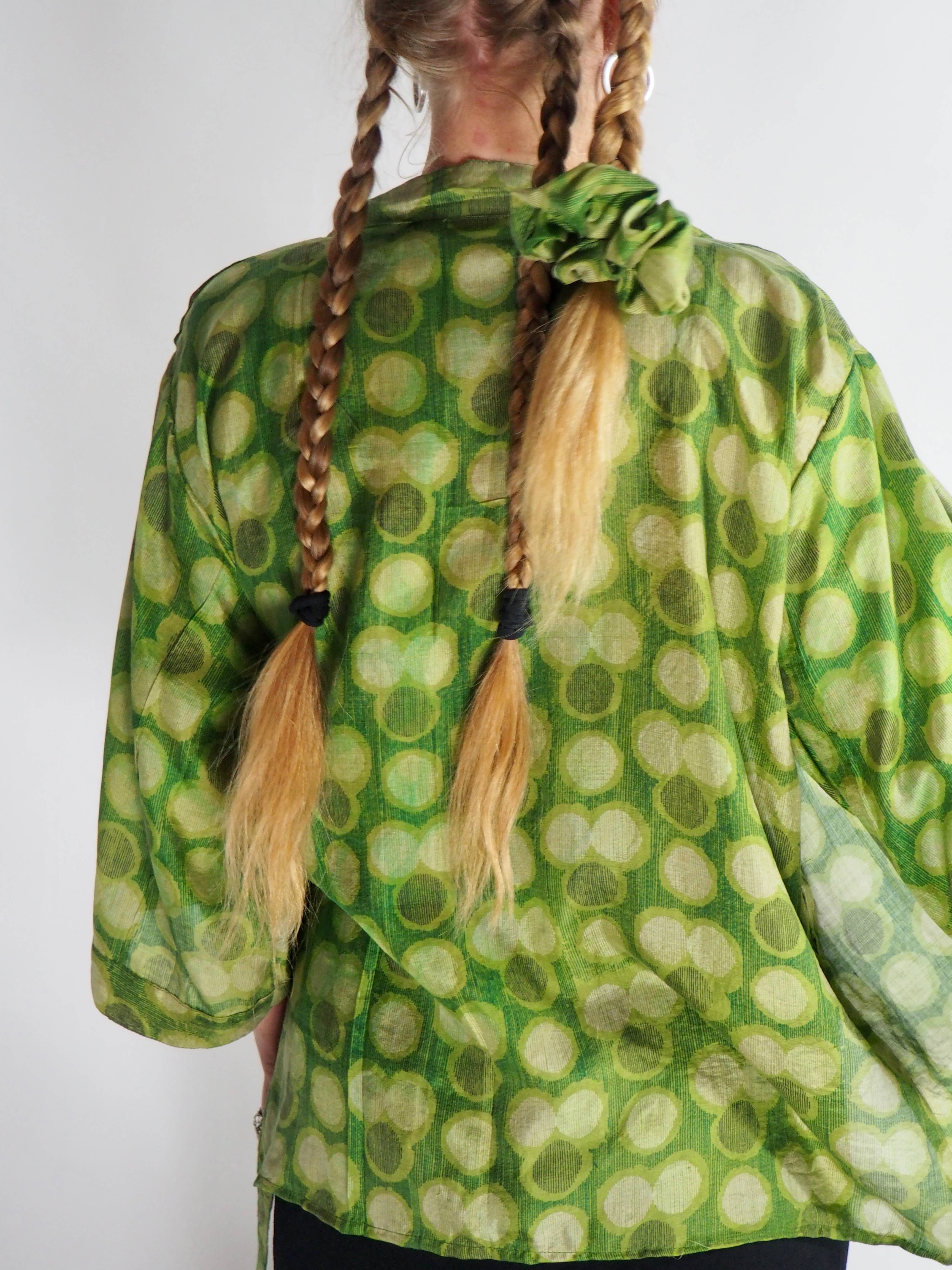 Vagabond Ibiza - Wholesale Kimono - Women's - The Kardash Kimono Short – Up-cycled Vintage Sari Kimono 21