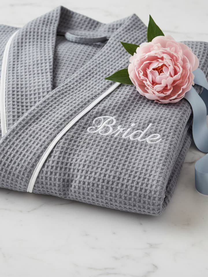 Lotus Linen - Wholesale Robe – Women's - Knee-Length Waffle Robe for Women28