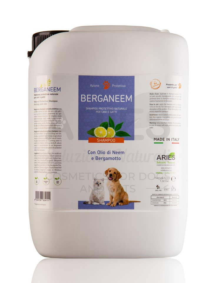Shampooing Berganeem 5 litres pour la vente par ARIES SRL