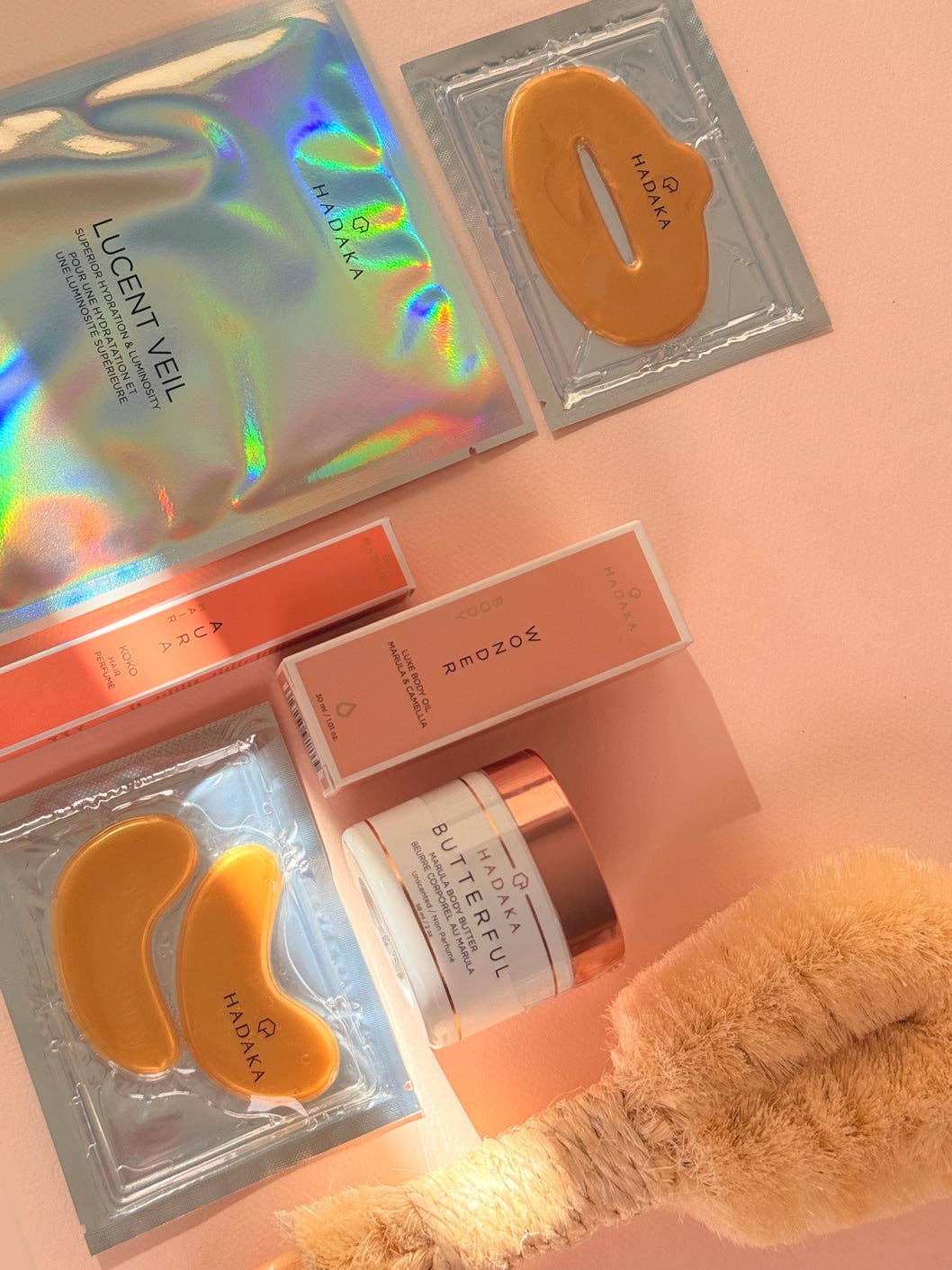 Hadaka Beauty – Großhandel Bade- & Körperpflege-Set – HAUT- & HAAR-URLAUBSSET - Haarparfüm, Masken, Körperpflege1