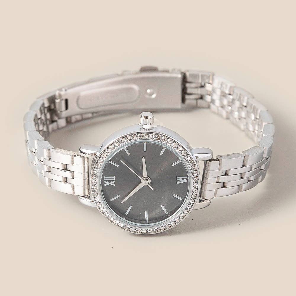 Anarchy Street - Wholesale Wrist Watch - Women's - Cz Pave Trim Round Face Watch0
