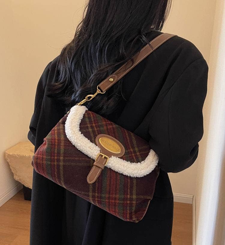 MKS America - Wholesale Crossbody Bag - Women's - Christmas tweed plush crossbody bag9