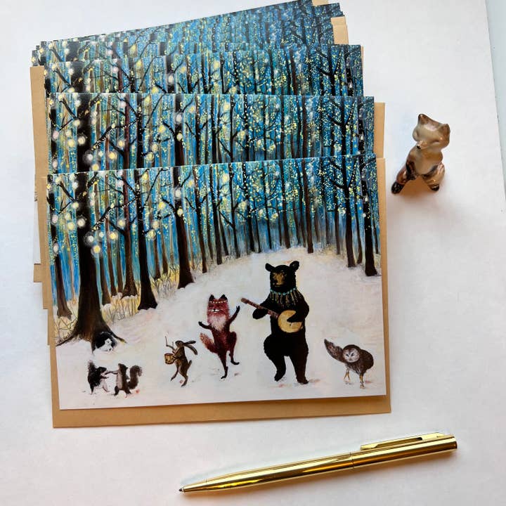 Jahna Vashti - Wholesale Season's Greetings Card - "Forest Festivities" Boxed Single Cards / Sets of 6 or 123