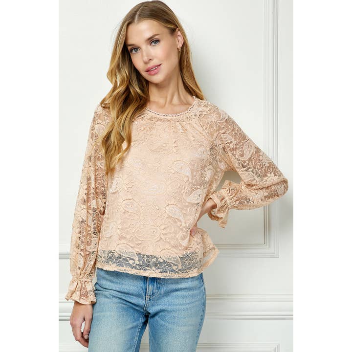 Winslow Collection - Wholesale Blouse - Women's - VINTAGE GRACE LACE TOP WITH CAMI LINING