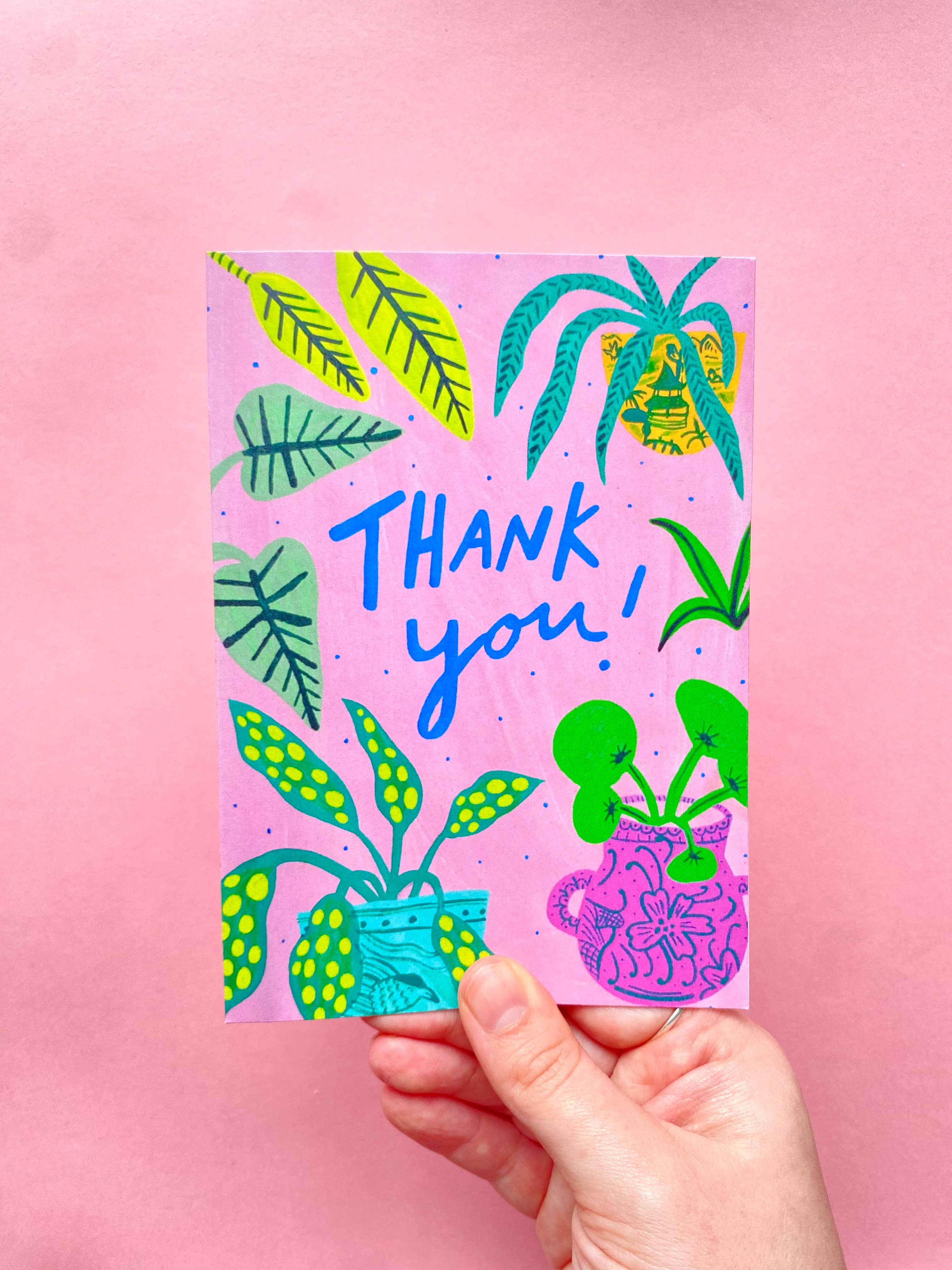 Kerrie Illustrates – Engroshandel Takkekort – Tak Husplante Mønstret Hilsen Kort | Planteelsker1