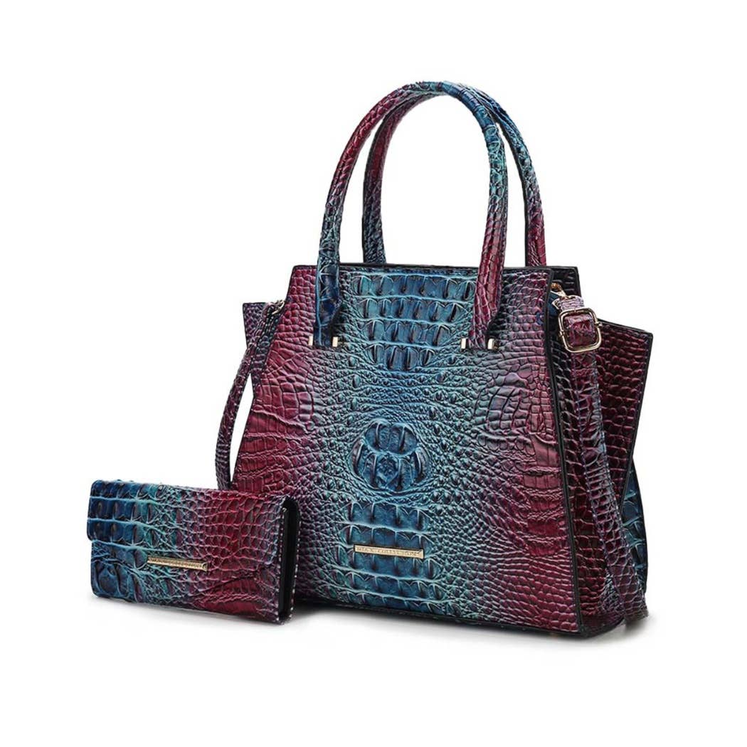 MKF Collection – Sacola - Mulher por atacado – MKF Miriam Tote Saco Mulher com Carteira Croc em relevo Casual2