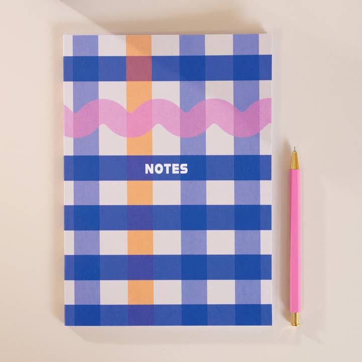 Good Tuesday - Wholesale Notebook - A5 Cobalt Check Notebook0
